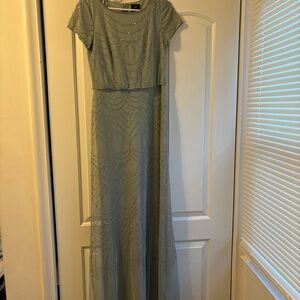 Light blue Adrianna Papell dress with silver beading